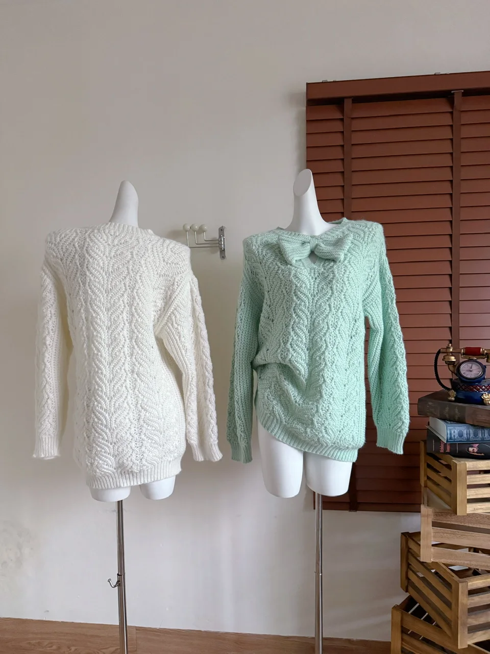 

Women's Autumn Winter Bow Collar Long Sleeve Loose Sweater Lady Solid Color Pullover Solid Color Long Jumper Top