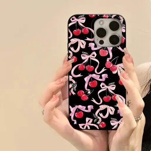 

Shockproof Glossy Phone Case Cover, Full Screen, Small Cherry, Phone 11 Case, 13, 12pro, 16 15, 14 Pro Max,