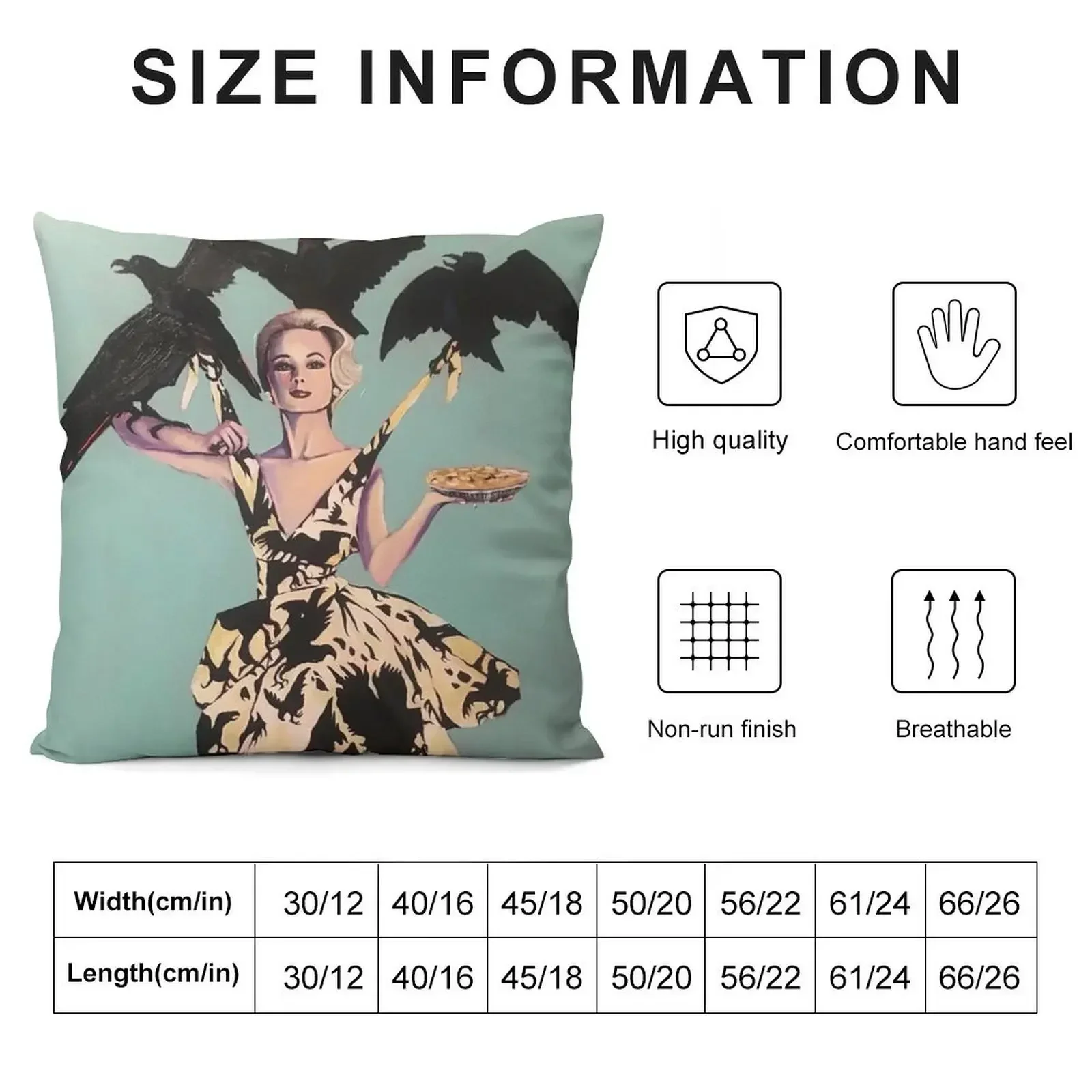 Four and Twenty Black Birds Throw Pillow Decorative Cushions For Luxury Sofa Sofa Cushions Covers anime girl pillow