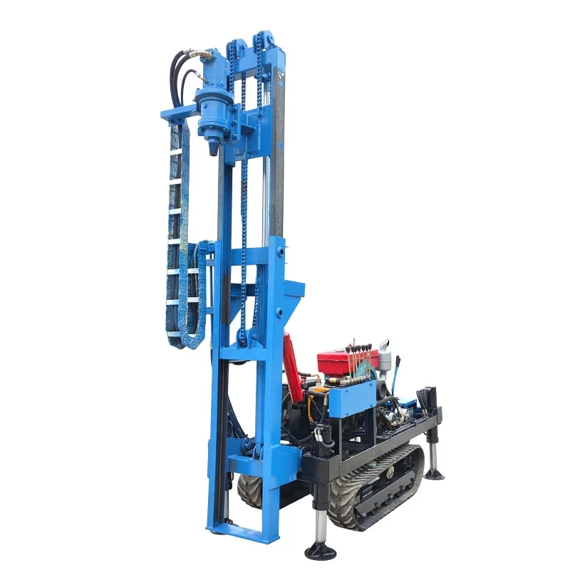 Courtyard Photovoltaic Pile Driver Crawler Hydraulic Auger Drilling Guide Equipment Ground Nail Solar Steel Pipe Pile Driver