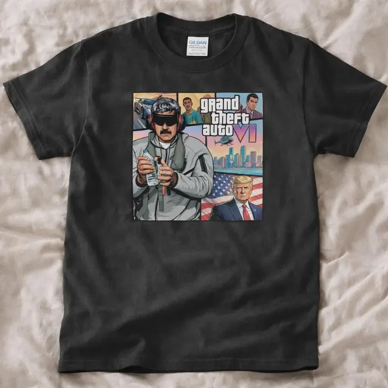 2026 GTA VI Grand Theft Auto 6 T-shirt Vice City Game Graphic Print Pure Cotton T-shirt Unisex Gamer Pullover Tops Ins Y2k