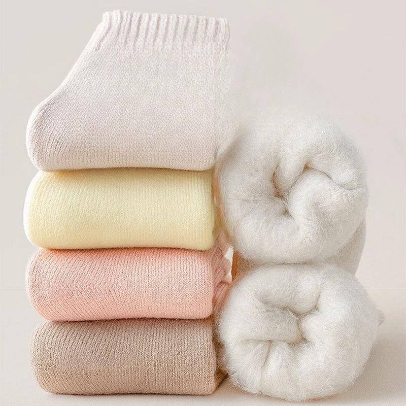 

10 pairs Women's autumn winter casual comfortable mid length socks thick velvet floor fashionable versatile warm stockings