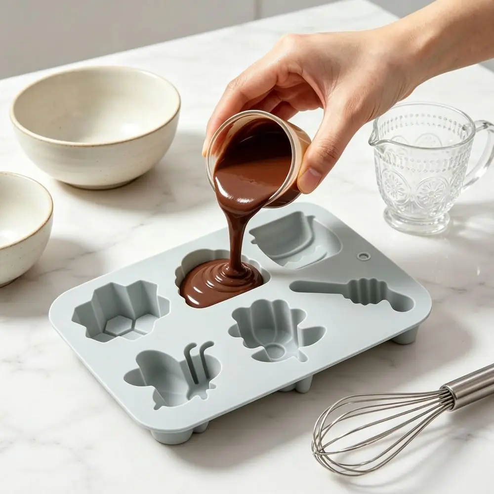 E9 New Bee Theme Mousse Cake Mold Reusable Flexible Chocolate Dessert Mold 6 Options Non-Stick Baking Mould Homemade Candy Molds