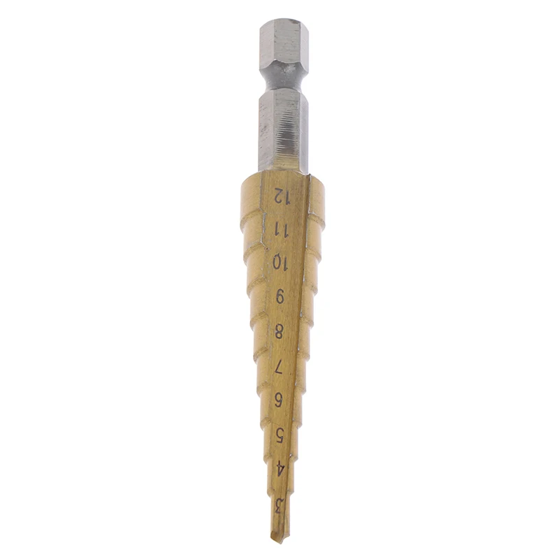 3-12mm Coated Stepped Drill Bits Hex Handle Drill Bit Metal Drilling Power Tool Hexagonal shank ladder drill