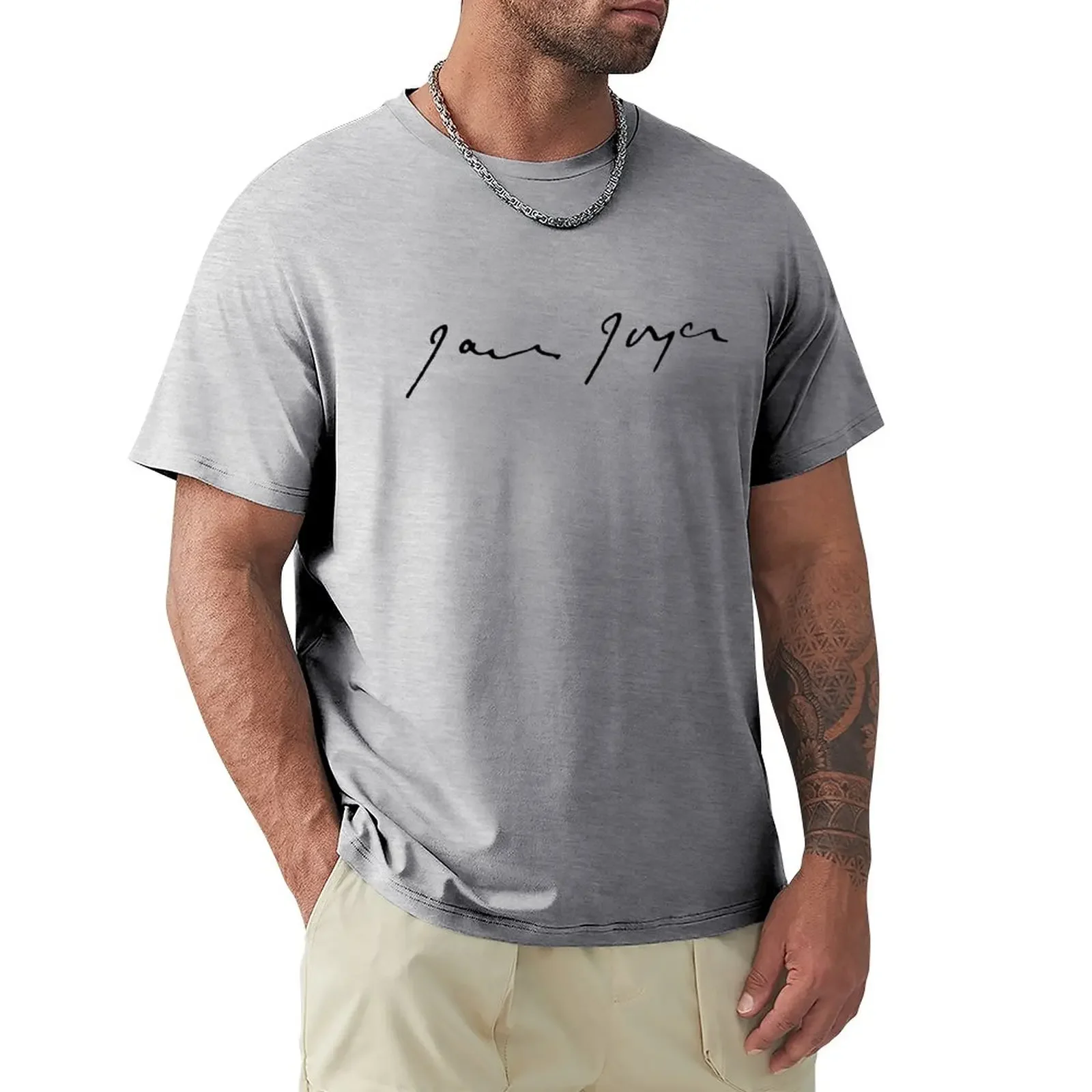 Signature of James Joyce T-Shirt heavyweights Blouse Aesthetic clothing plain mens graphic t-shirts pack