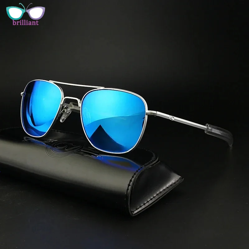 Fashion Men Car Driver Pilot Sunglasses Coated Color Tempered Glass Anti Drop Sun Glasses Can Be Paired with Prescription Lenses