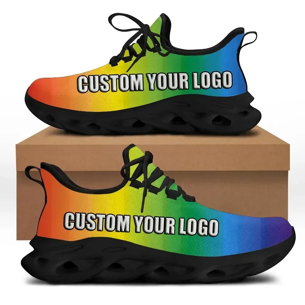 Custom 3D Green Weed Leaves Printing Platform Sneakers for Women Breathable Lace up Flat Shoes Comfort Mesh Femme Footwear view 5