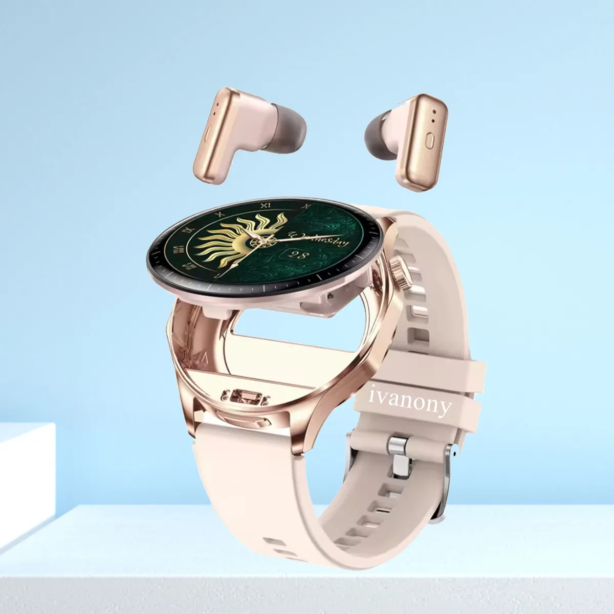 

Смарт-часы 2 в 1 с наушниками, 1,43-дюймовый Amoled-экран, наручные часы для ответа на вызов, голосовой помощник, наушники с шумоподавлением, умные часы