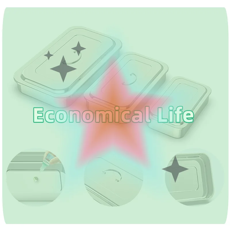 [MOA]Stainless Steel Instrument Dental Tray Surgical Nursing Lid Steriliser Silver Container Dentist Storage Box[MOA]