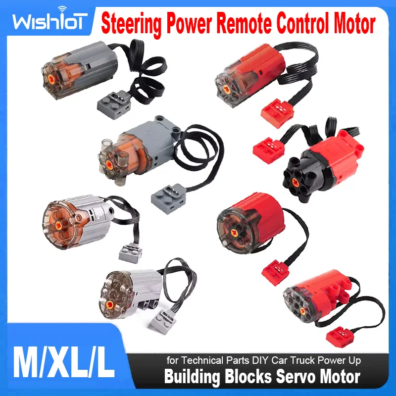 Motor de Control remoto para coche y camión, Servo de bloques de construcción, 7,4 V, M/XL/L, Motor de dirección, maquinaria de tecnología MOC, bricolaje, encendido