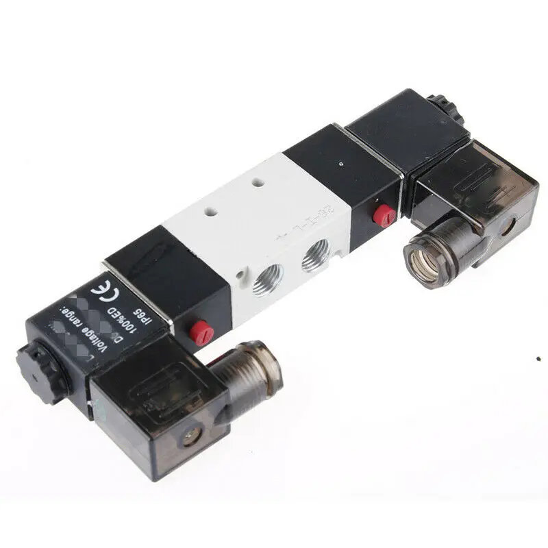 1 قطعة 4V220-08 هوائي الملف اللولبي صمام 5 طريقة 2 موقف 1/4 "سبائك الألومنيوم الداخلية E DC12V ، DC24V أو AC110V AC220V
