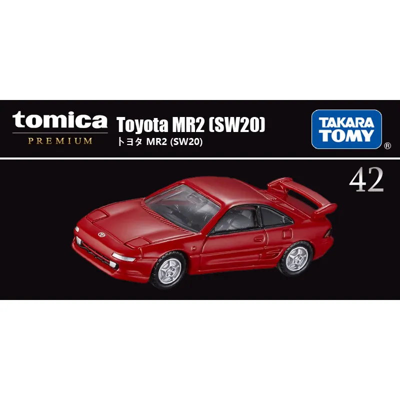 Modèle de voiture en alliage moulé sous pression TAKARA TOMY Tomica Premium n°42 Toyota MR2 SW20 1/60 avec lumières rétractables et suspension fonctionnelle