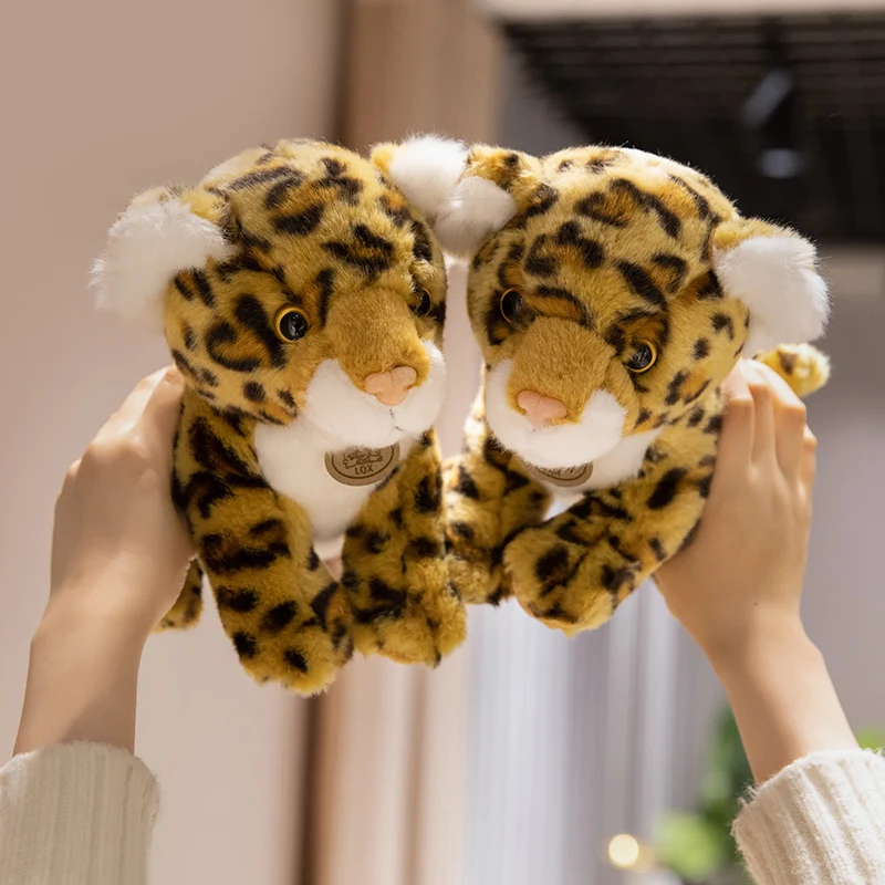 Bonito simulado leopardo plushie kawaii animal brinquedos de pelúcia boneca macia sofá travesseiro decoração do quarto para o aniversário do miúdo presentes natal