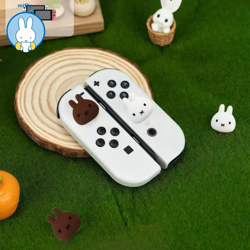 Kawaii Miffy Switch Thumb Grips Cat Paw Cute Thumb Caps for Ns Oled Lite Joycon Protective Covers