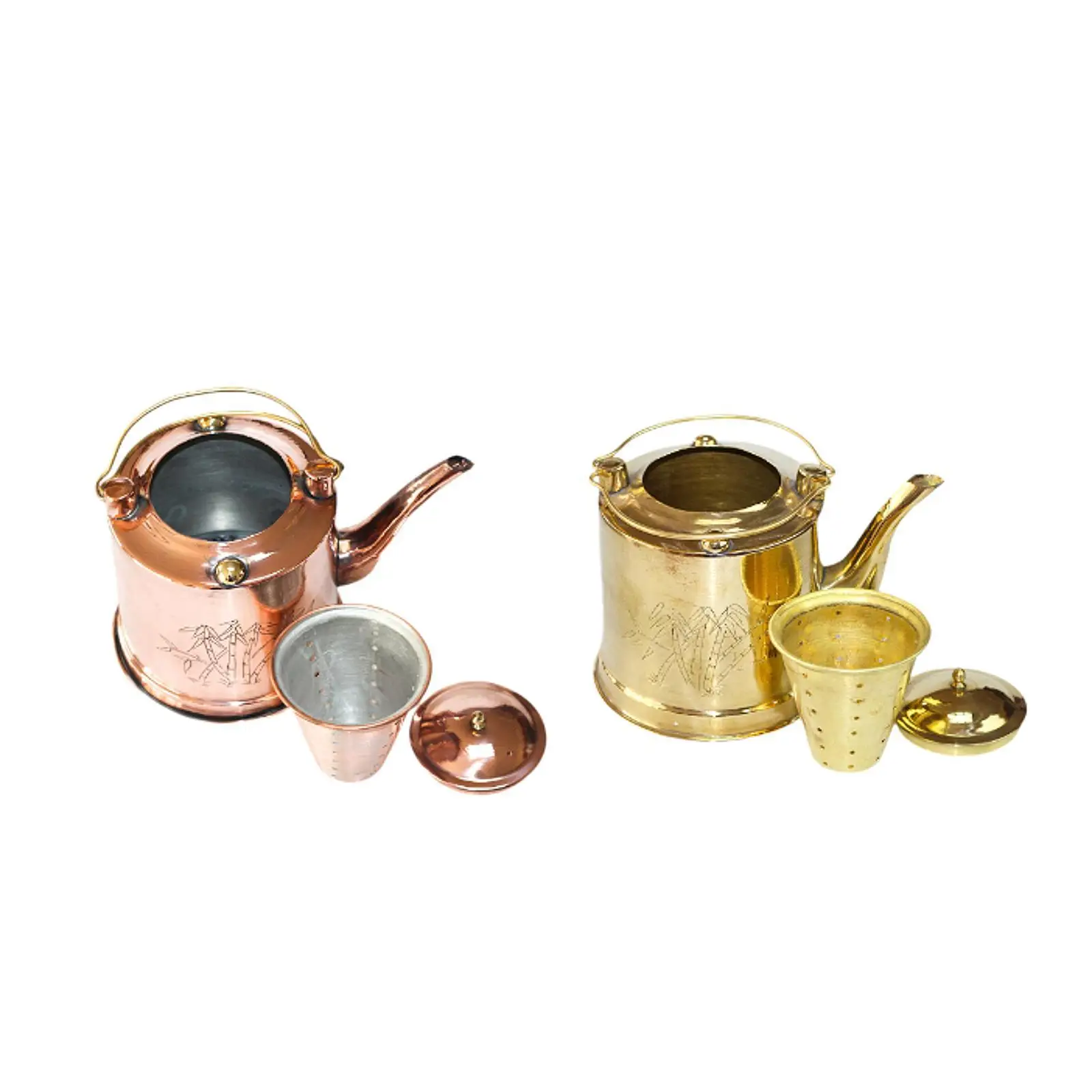 

Copper Tea Pot Portable Retro Copper Kettle for Tea House Kitchen Household