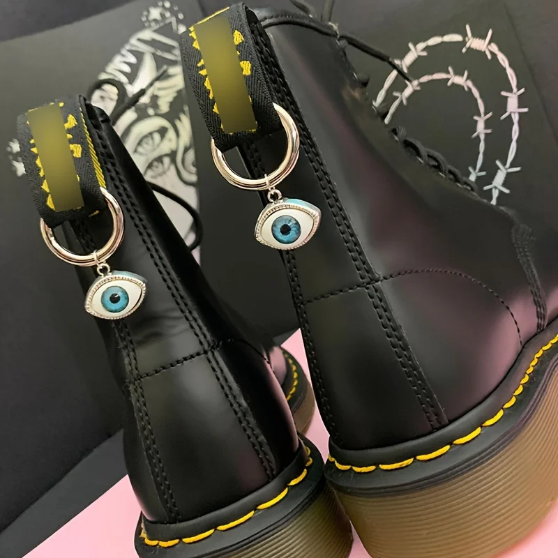 2pcs Eyes Pattern Boot Charms, Punk Style Charms, DIY Shoe Accessories, Boot Jewelry, Gothic Charms