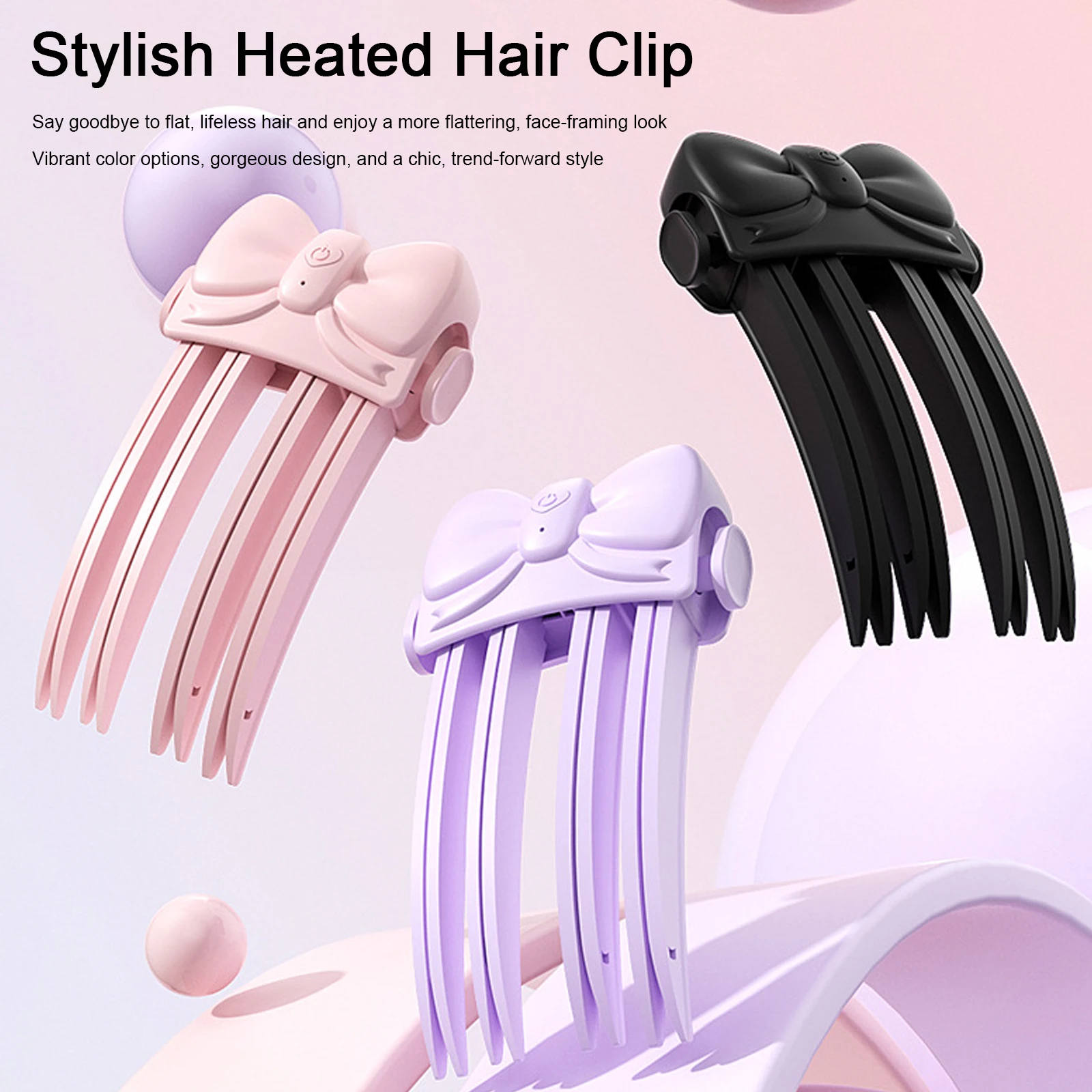 Heated Root Volumizer Clip Portable Hair Root Lifting Hair Clips 2-Temperature Control Hair Volume T