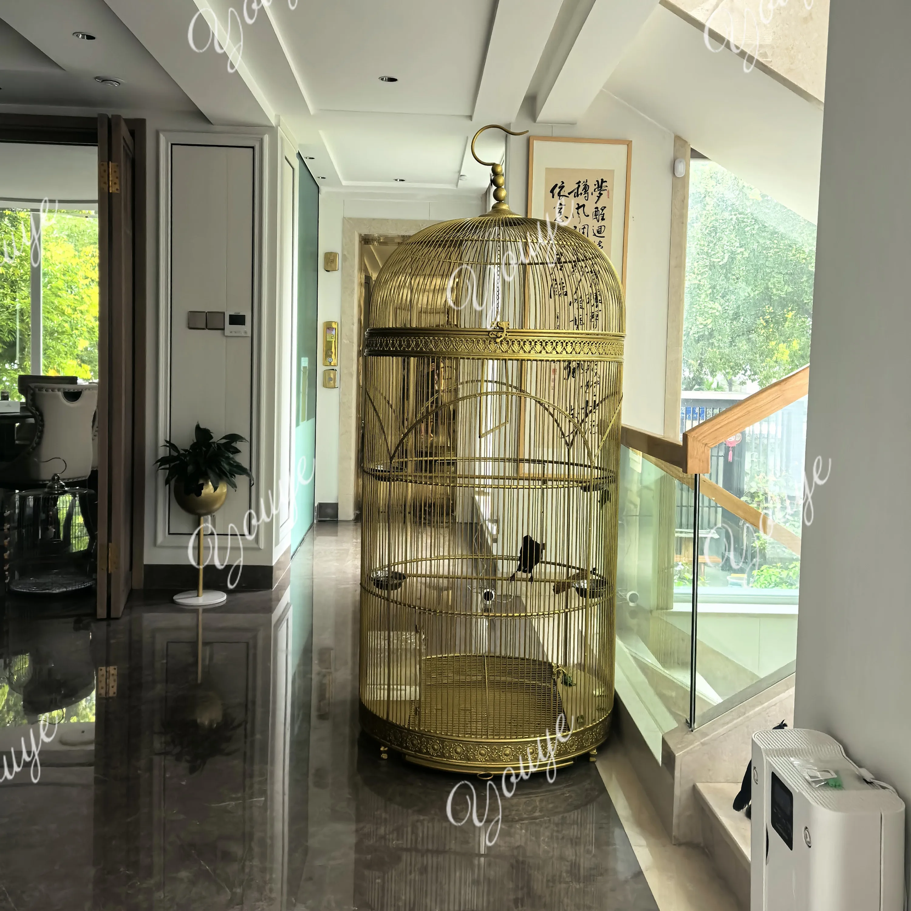 

Parrot birdcage large wrought iron starling breeding birdcage Courtyard balcony outdoor large birdcage