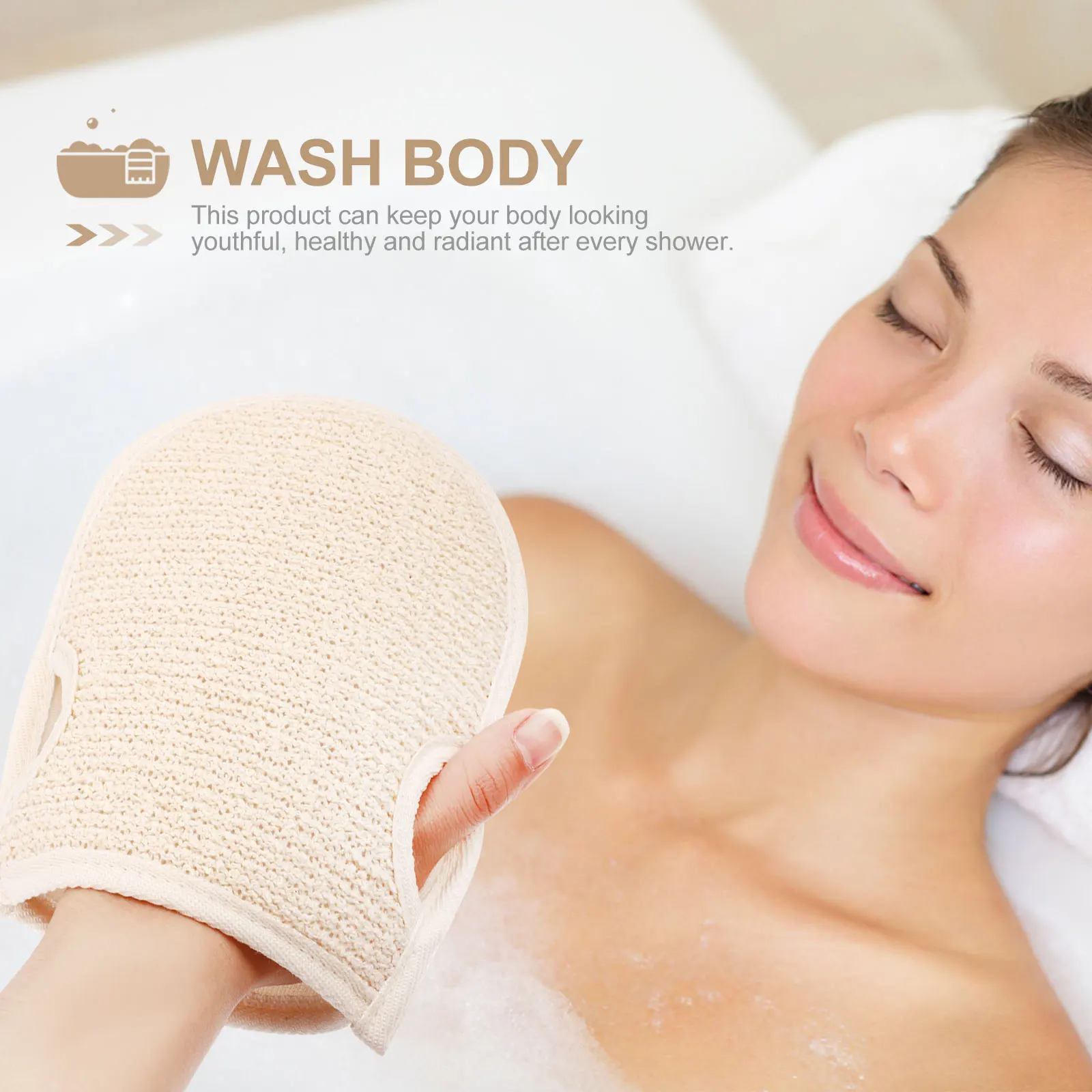 

2pcs Exfoliating Gloves Bath Gloves Double-Side Body Scrubber Shower Mitts For Deep Cleaning Durable Skin Care High Quality