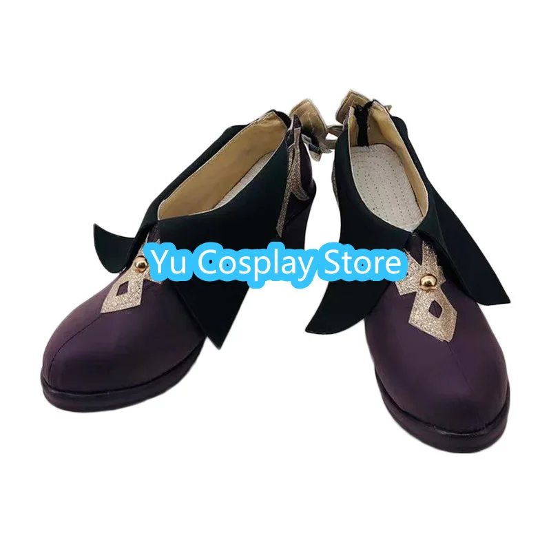 Yu コスプレストア Keqing ロールプレイングシューズ ハロウィンパーティー制服カスタマイズ 男の子と女の子の手作り PU シューズ