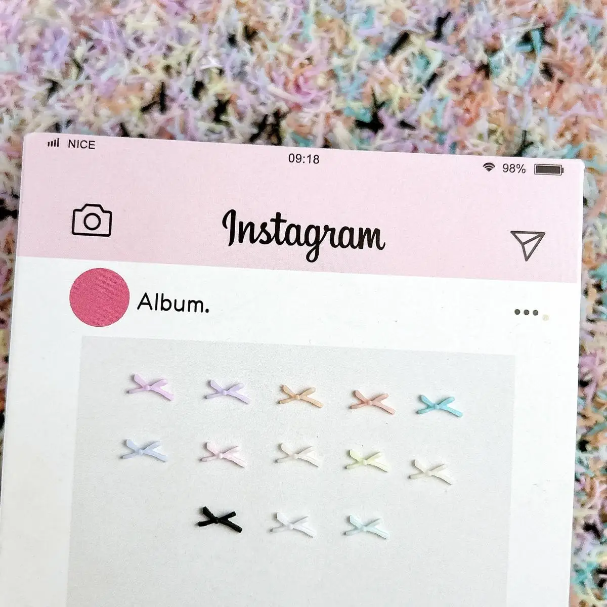 عشوائي مختلط ثلاثية الأبعاد الراتنج البسيطة لطيف القوس مسمار السحر الملونة حساسة القوس مسمار الفن اكسسوارات الديكور لوازم DIY بها بنفسك الحرف اليدوية #4