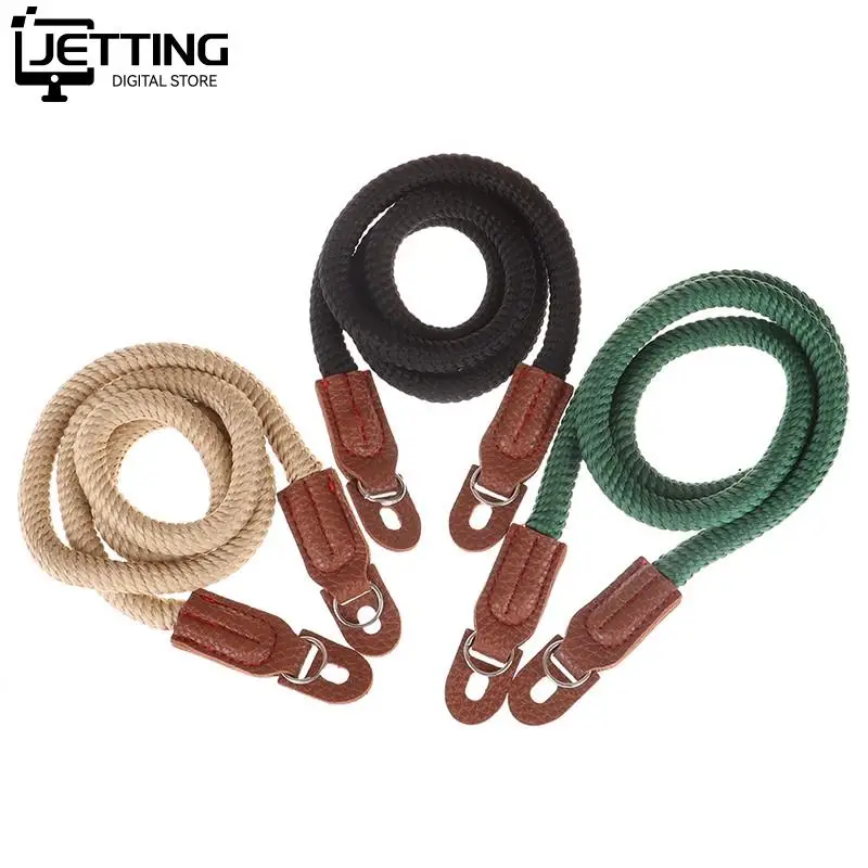 1Pcs Fashion Design Cotton Rope Camera Neck Strap Vintage Shoulder Strap Leather Lanyard