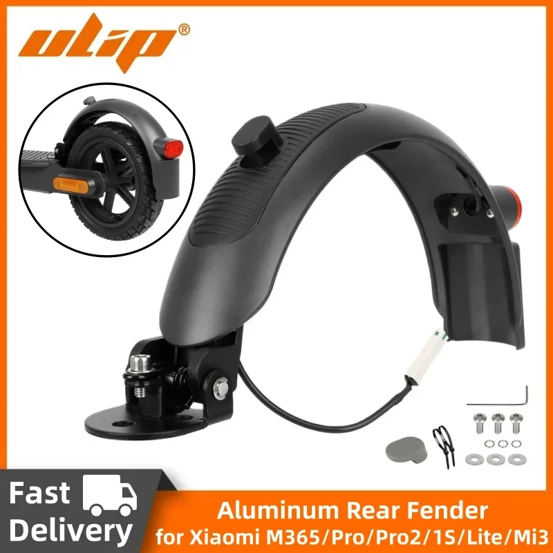 Ulip Rugged Rear Fender Kit with LED Tail Signal Light for Xiaomi M365 Pro Pro2 1S Lite Electric Scooter Mudguard Accessories