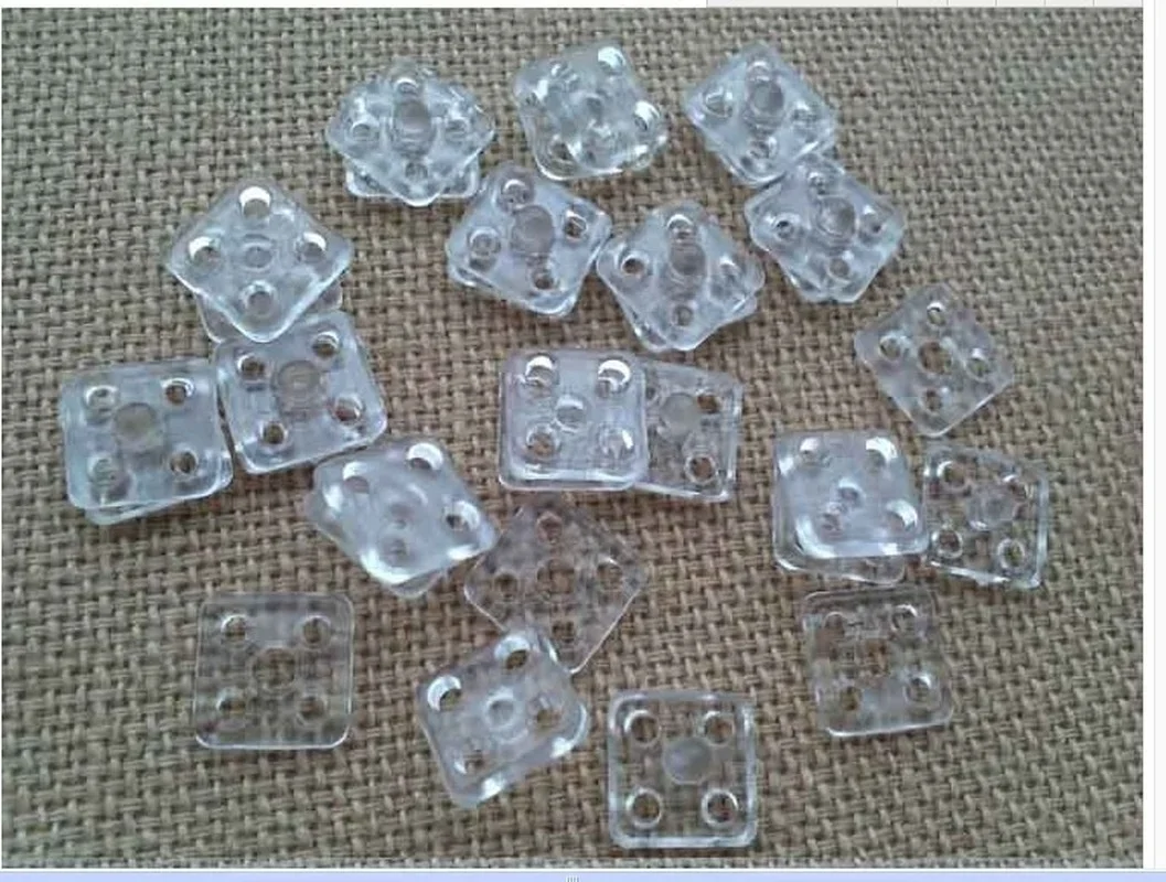 100pcs/  High Quality Plastic Transparent Underwear Button Square Concealed Button/invisible Press Button Clothing Accessories