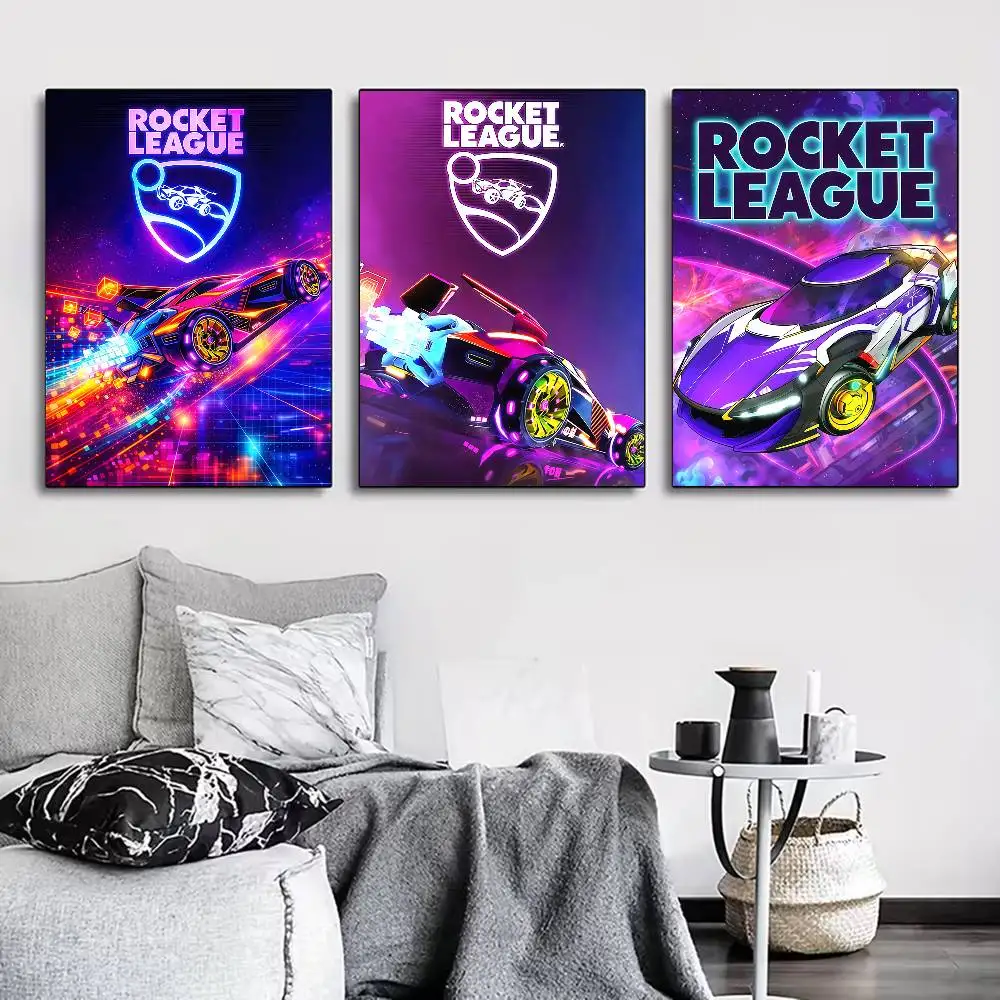 Rocket L-League Game Poster for Modern Decor in Home Offices, Bedrooms, Living Rooms, Kitchens, Bathrooms.