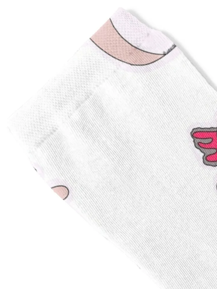 Light pink axolotl squish-mellow Socks colored moving stockings funny gifts hip hop Designer Man Socks Women's