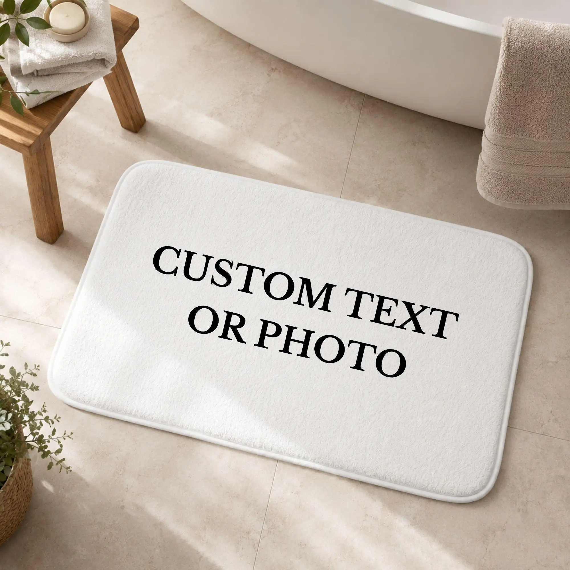 Personalized Custom Floor Mat Custom Photo Rectangle Area Rugs  Soft Carpet Rug for Bathroom Living Room Indoor Home Decor
