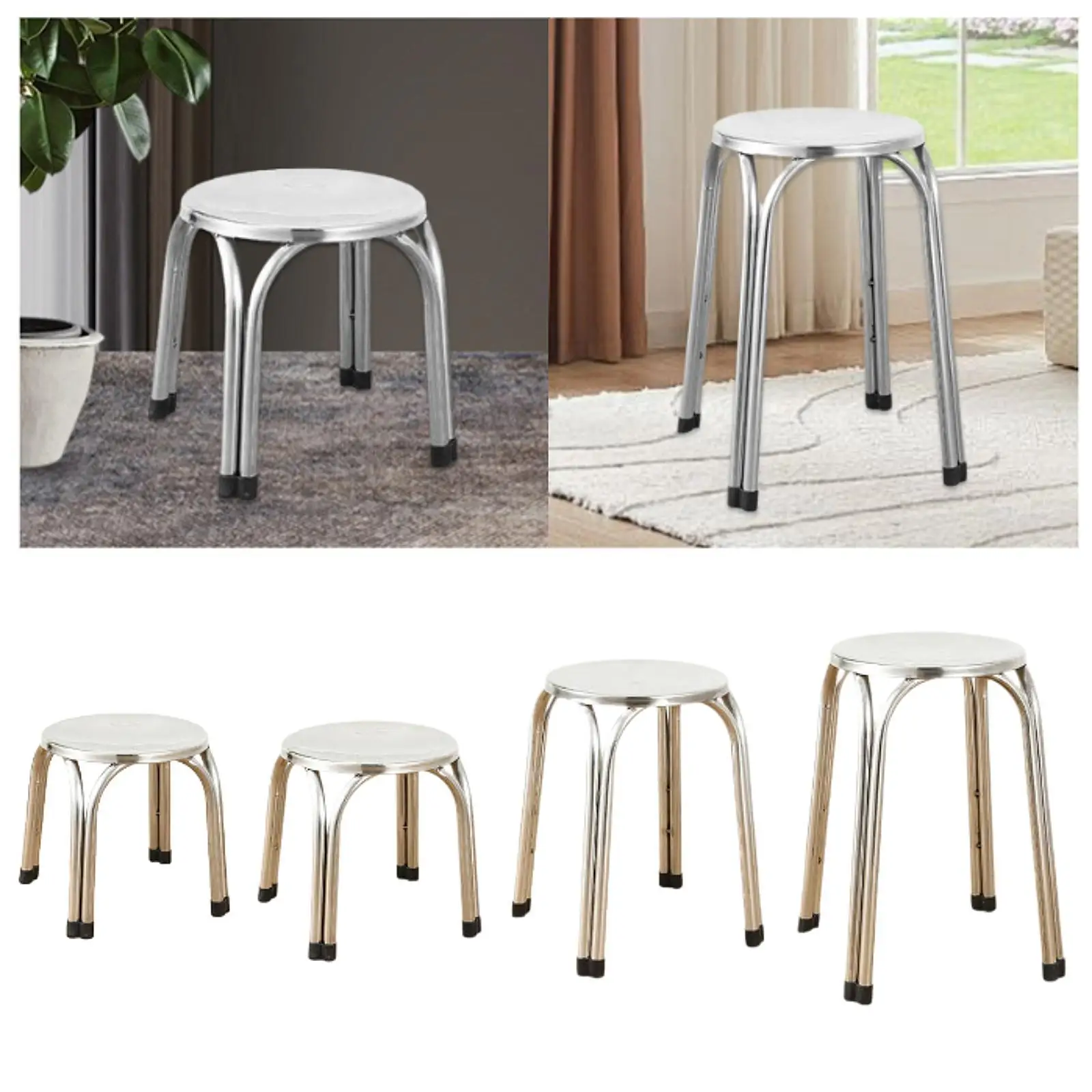 Stacking Stool Classroom Stools Stainless Steel Easy Clean Nonslip Portable