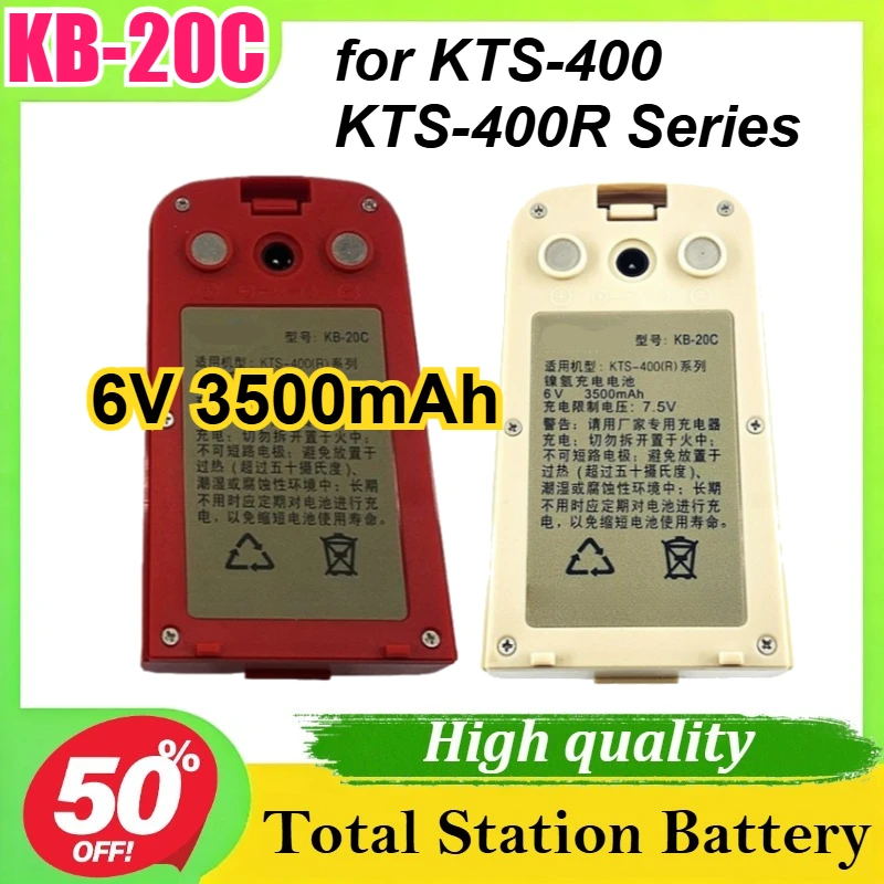 For KOLIDA KB-20C 6V 3500mAh for KTS-300 KTS-400 KTS-400R Series Total Station Ni-MH Battery