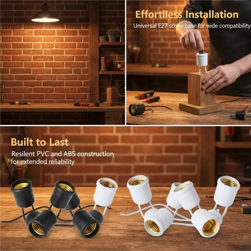 E27 Waterproof Light Socket Heat Resistant Insulated Wires Weatherproof Shell for Outdoor Yard Christmas Lighting Setup