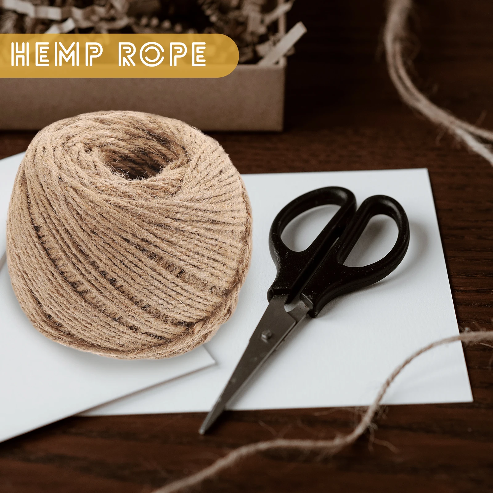

100m Natural Hemp Rope for DIY Cat Toy Climbing Frame Decorative Sisal Twine Vintage Handmade Binding Rope 3mm Random Color