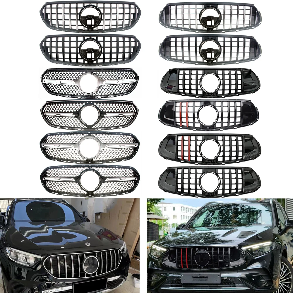

GT Panamericana Style Grille Front Vertical Grill Bar Frame For Mercedes Benz X254 GLC200 220 260 300 GLC43 2023 2024 AMG-Line