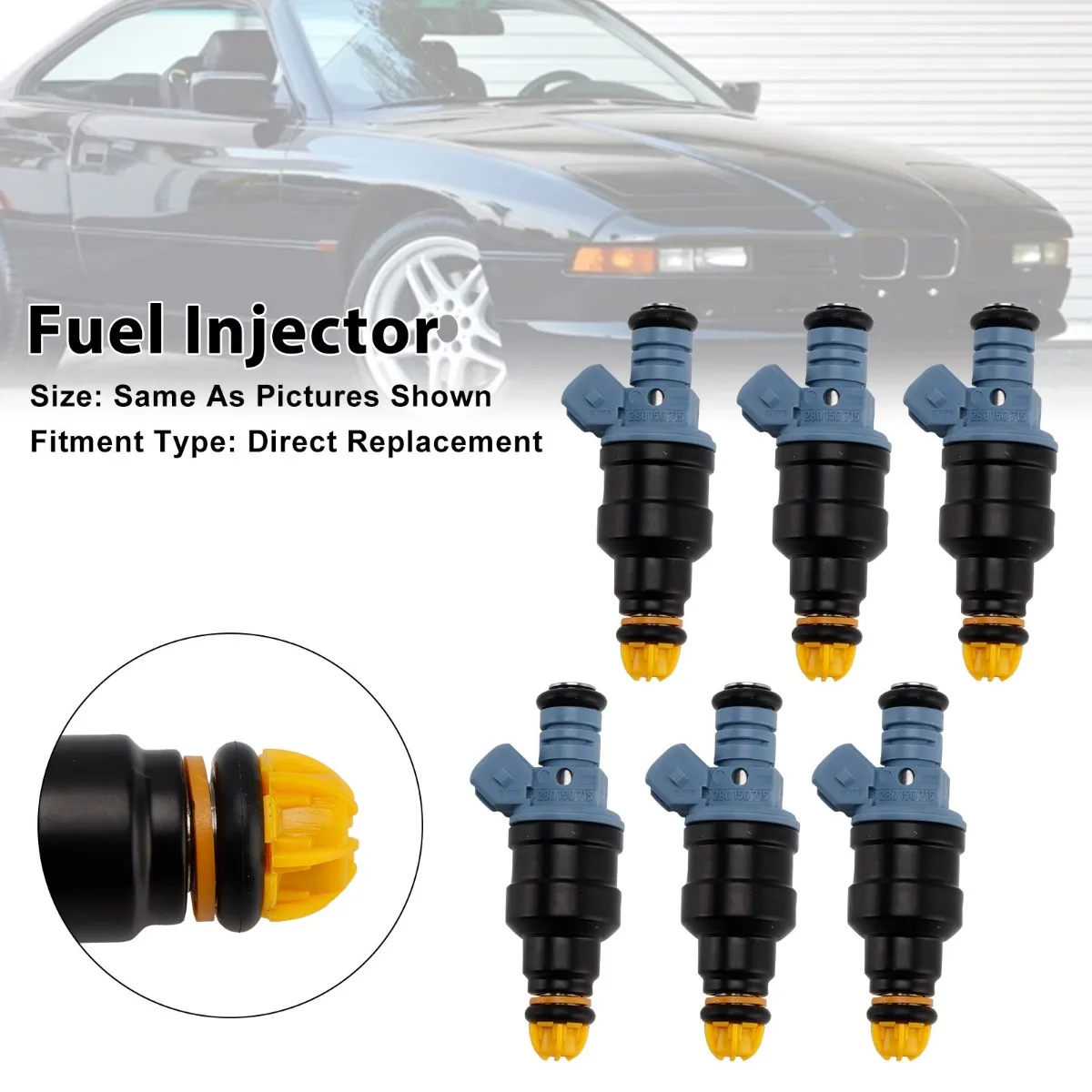 

6Pcs Set Car Fuel Injector Replacement Accessories For BMW 3 Series E30 E36 2.5L 1.8L 87-97 Ford 0280150715
