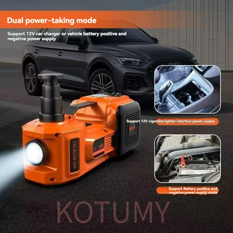 Electric 12V car electric hydraulic jack off-road version inflatable pump three-in-one tire changing tool in stock