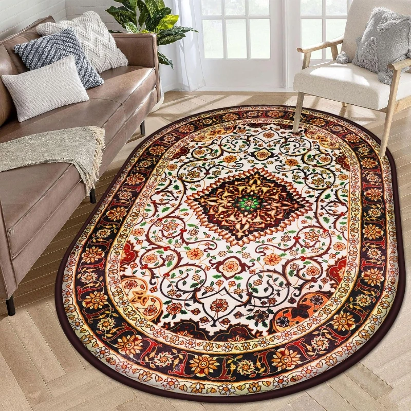 Carpet for Living Room Artistic Floral Pattern Coffee Table Rug Home Decoration Soft Fluffy Plush Bedroom Floor Mat Alfombra 양탄자