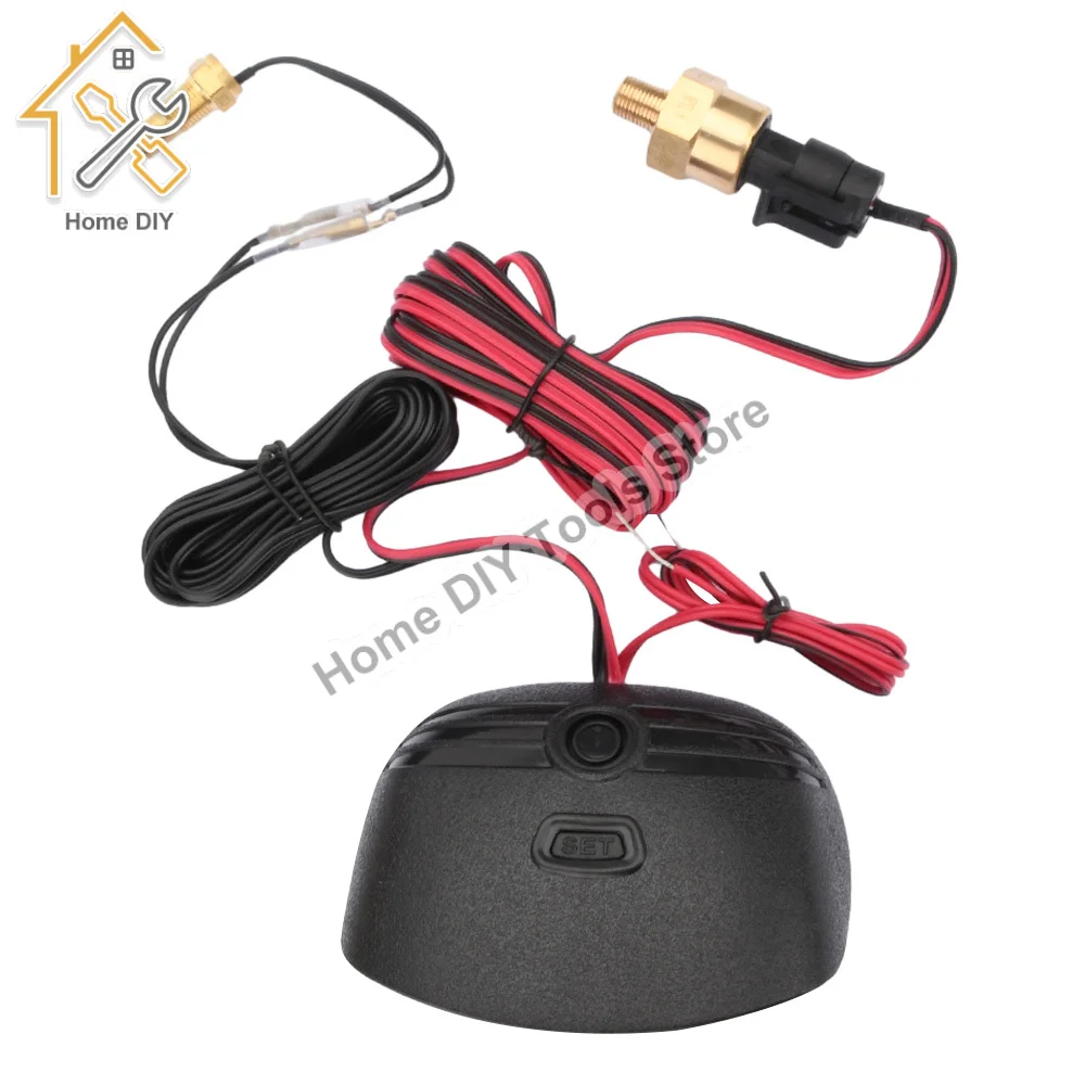 2 IN 1 9V-36V LCD Universal Truck Car Oil Pressure Gauge + Water Temperature Gauge Set Meter Sensor Oil Pressure Indicator