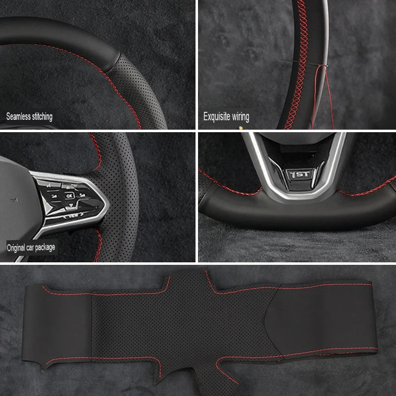 Leather Car Interior Car Steering Wheel Cover for Toyota Land Cruiser 200 Series 70 Series Tundra Sequoia 2007 Car Accessories view 2
