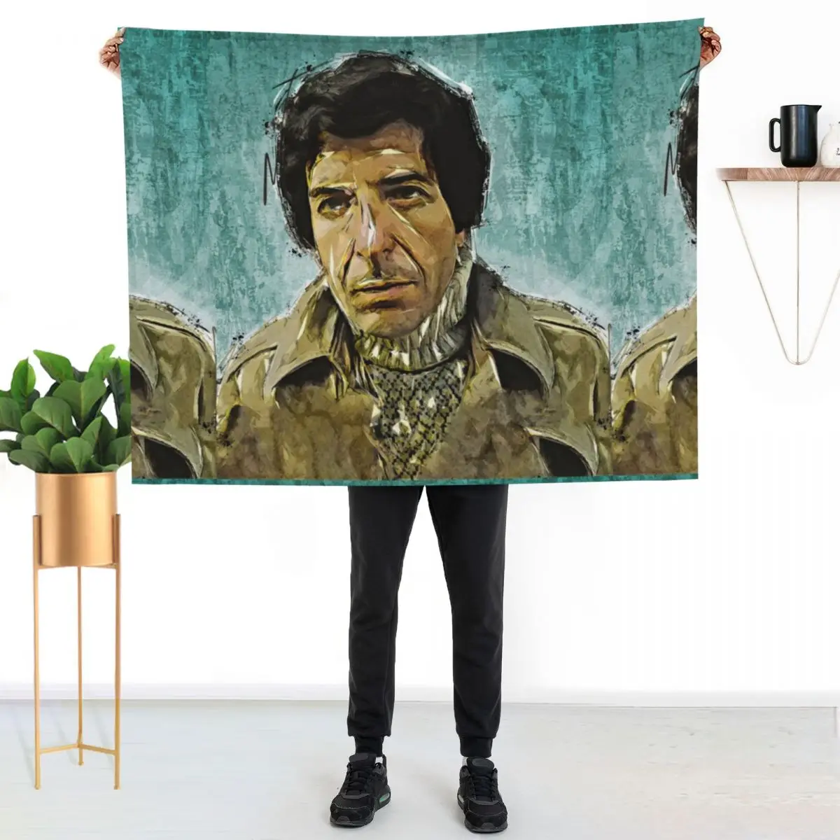 

Leonard Cohen - Music Legend Art Design Throw Blanket Warm Flannel Blanket for Couch Chair Bedroom
