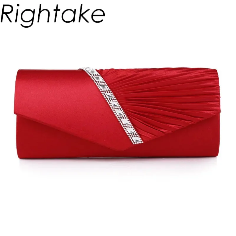 Rightake Wedding Party Clutches Woman Purple Purse Fashion Luxury Diagonal Rhinestone Prom Party Clutch Evening Bag Shoulder Bag