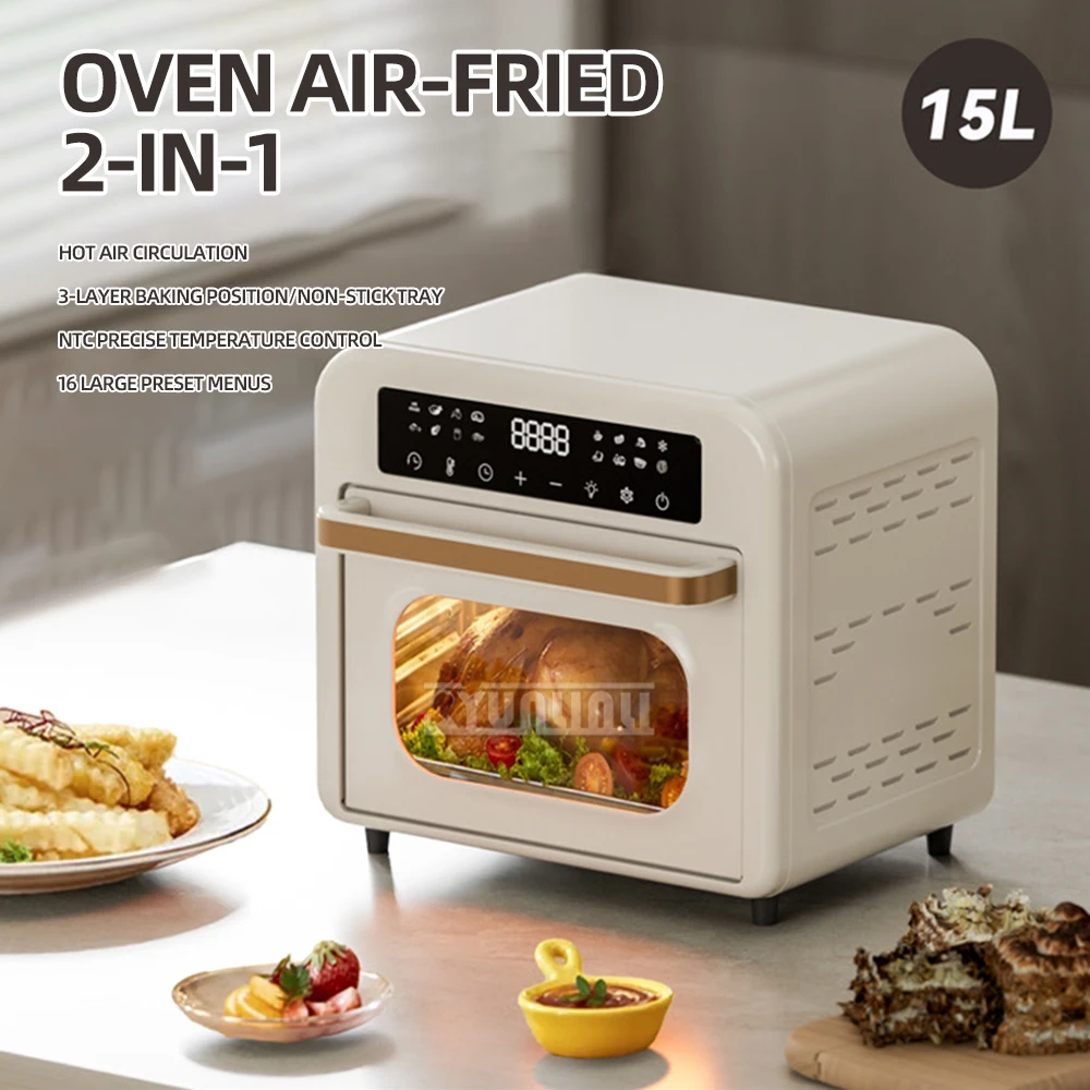 15L Large Capacity Electric Oven Household Air fryer Integrated Small Baking Wind Oven for Baking