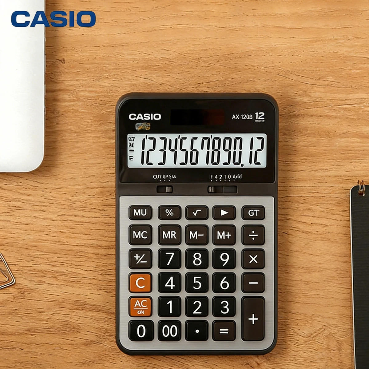 

Casio AX-120B calculator, office stationery supplies, for students, non-voice, financial use, bank use, supermarket use, account