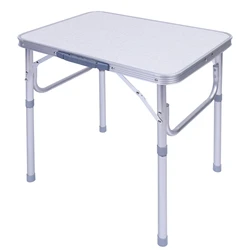 1x mesa plegable ajustable de aleación de aluminio, soporte de escritorio, bandeja para jardín al aire libre, Camping, Picnic, mesa plegable para exteriores