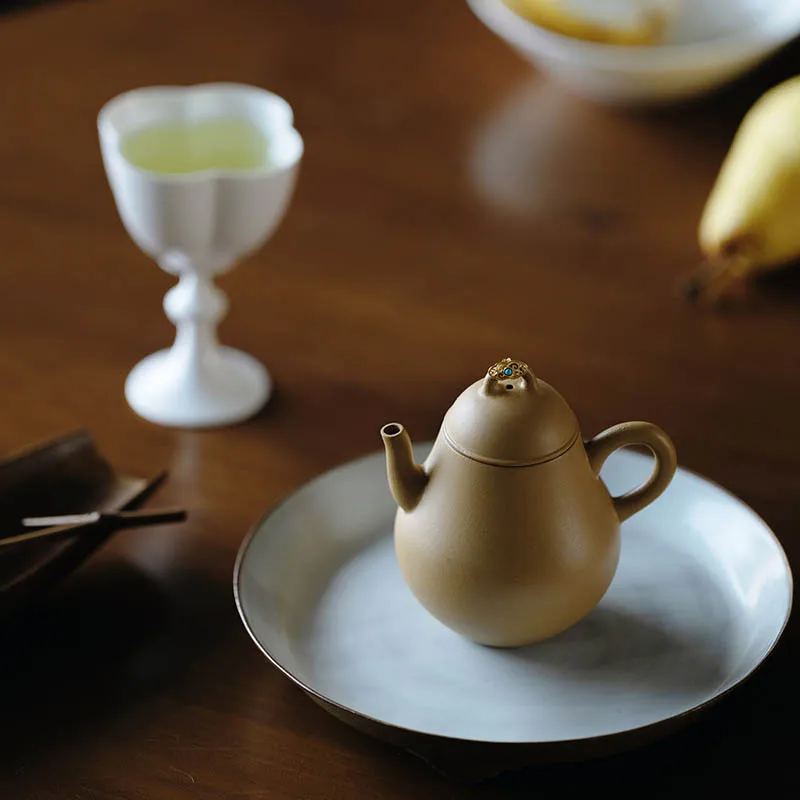 Fully Handcrafted Brown Clay With Drip Filter Japanese Retro Style Single Pot For Home Use Original Kung Fu Teapot