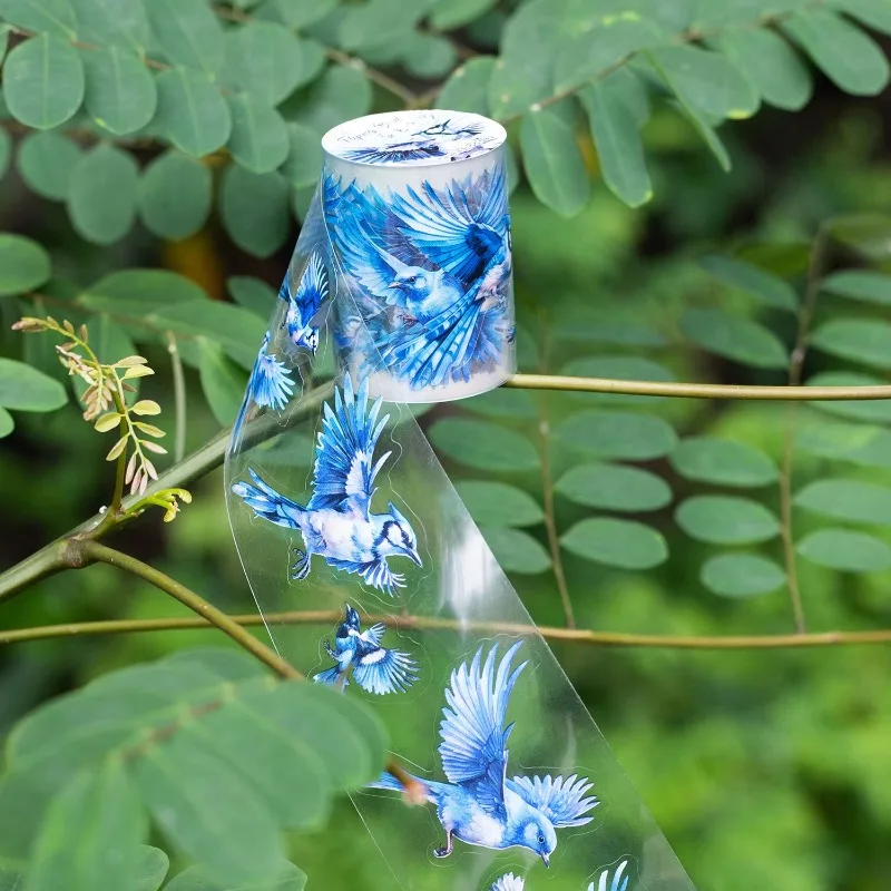 1 لفة 2 متر الشريط PET تحلق الطيور يموت قطع كتيب المواد الزخرفية حلقة ملصق المواد اللاصقة سكرابوكينغ قطع 50 مللي متر * 2 متر