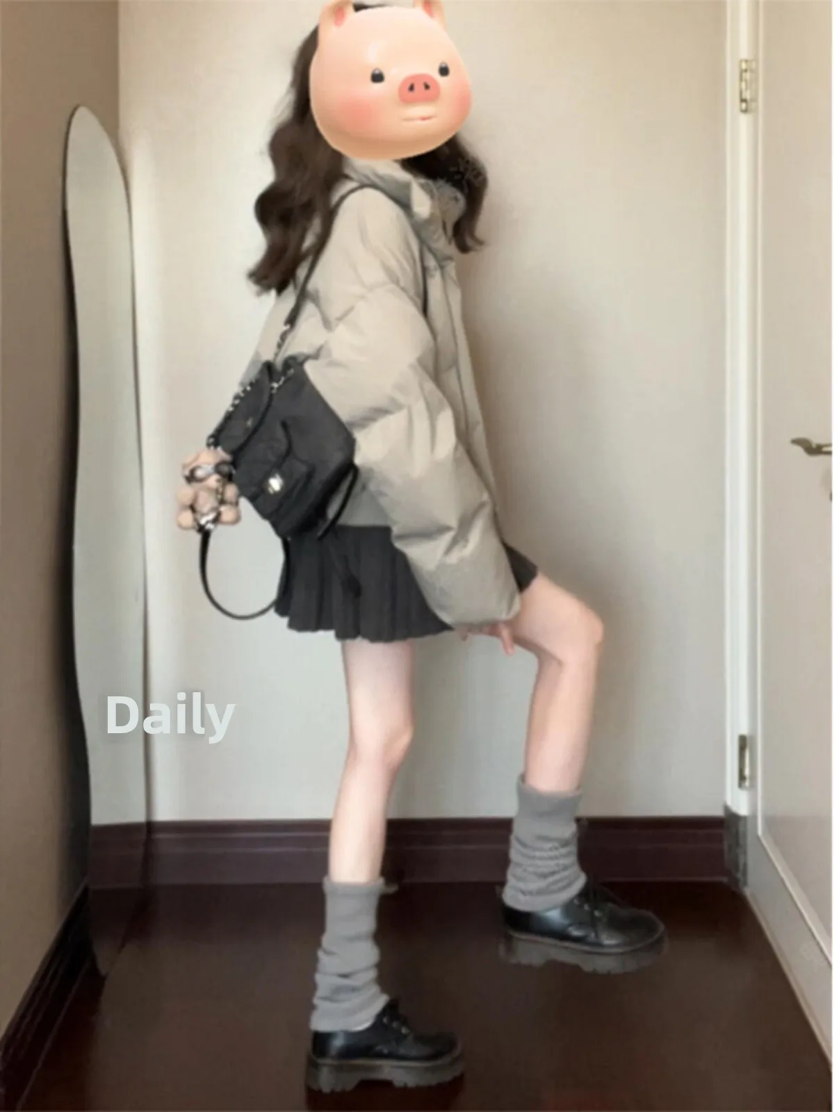 

Утепленная хлопковая куртка в американском ретро-стиле, маленький размер, женская зимняя верхняя одежда, свободный крой, воротник-стойка, пальто в стиле «хлебный пуховик»