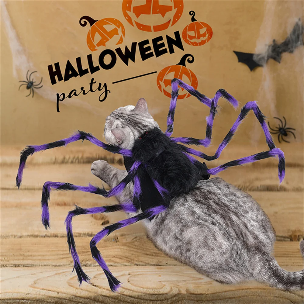 Halloween Spider Costume for Dog Cat, Spider Decor Halloween Party Supply, Spooky Spider Cosplay Costumes